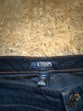Chaps Women's Daniella Curvy Slimming Fit Dark Wash Plus Size Straight Jeans 24W